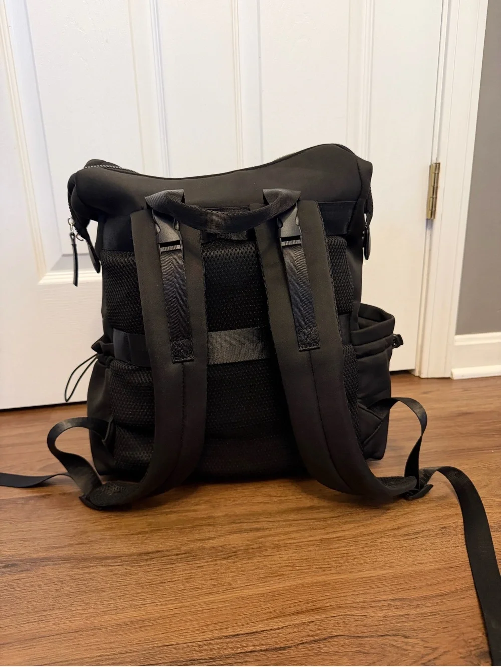 Vonal Neoprene Black Baby Backpack Diaper Bag with 15 Pockets